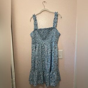 Floral Print Ruffle Hem Dress